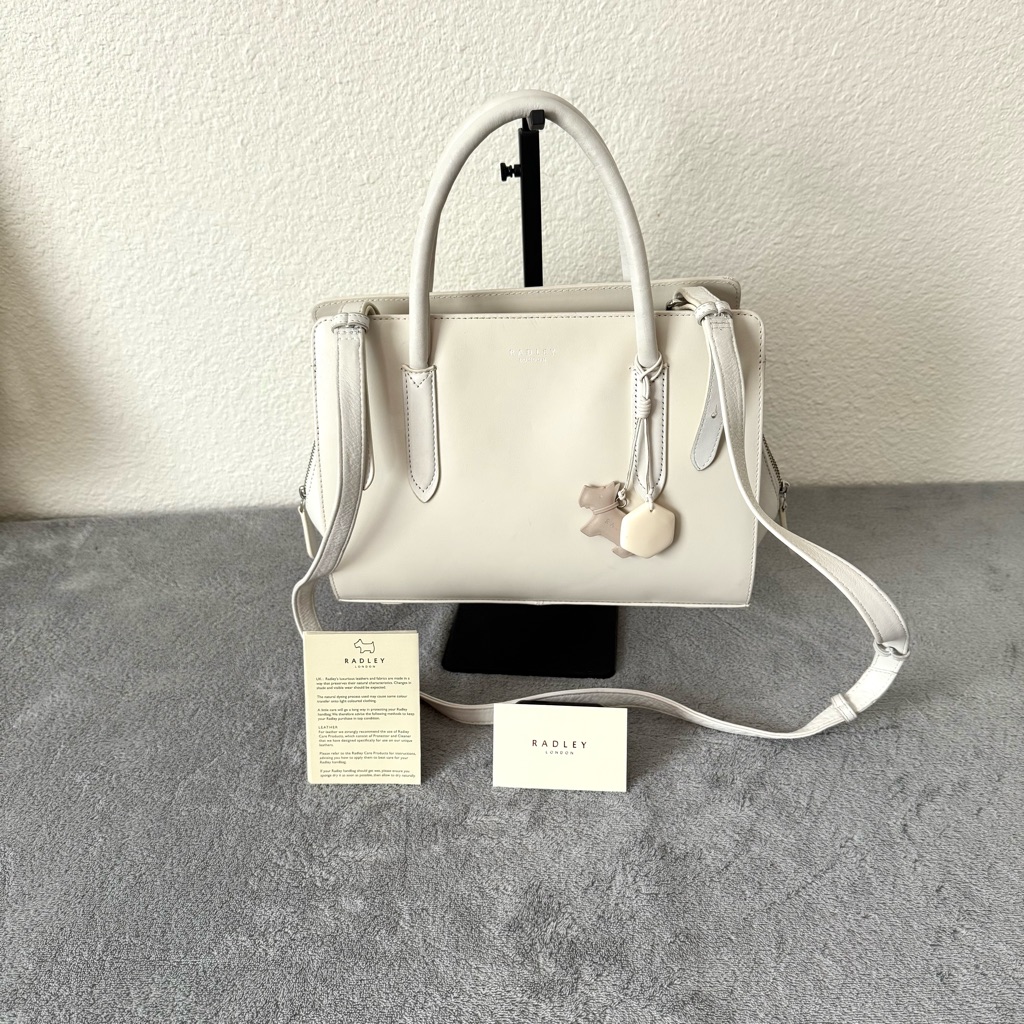 Radley London Arlington Medium Ziptop Multiway Leather Natural Color Handbag
